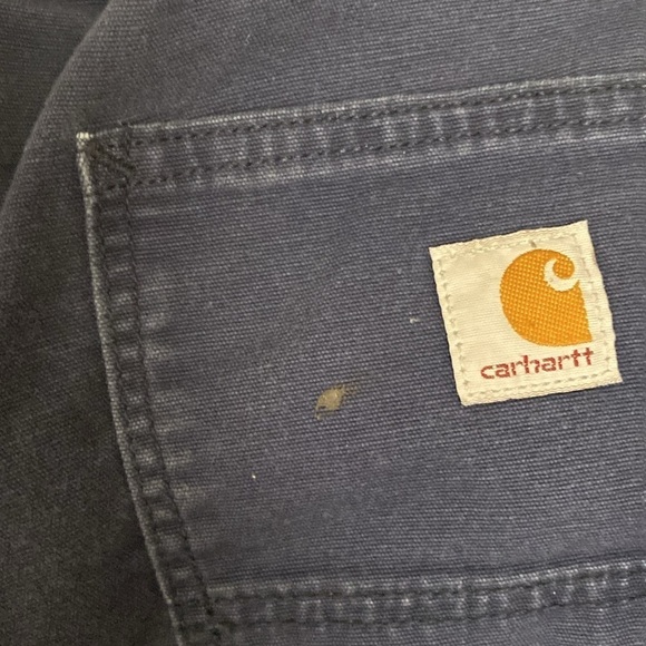 Carhartt men’s relax fit canvas shorts. Distressed Navy blue work shorts size 38 - Picture 13 of 13